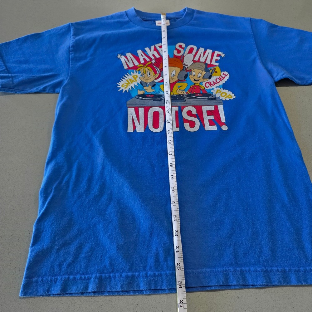 Kelloggs Rice Krispies Snap Crackle Pop Make Some Noise Blue Graphic Tee Mens M - Picture 4 of 8